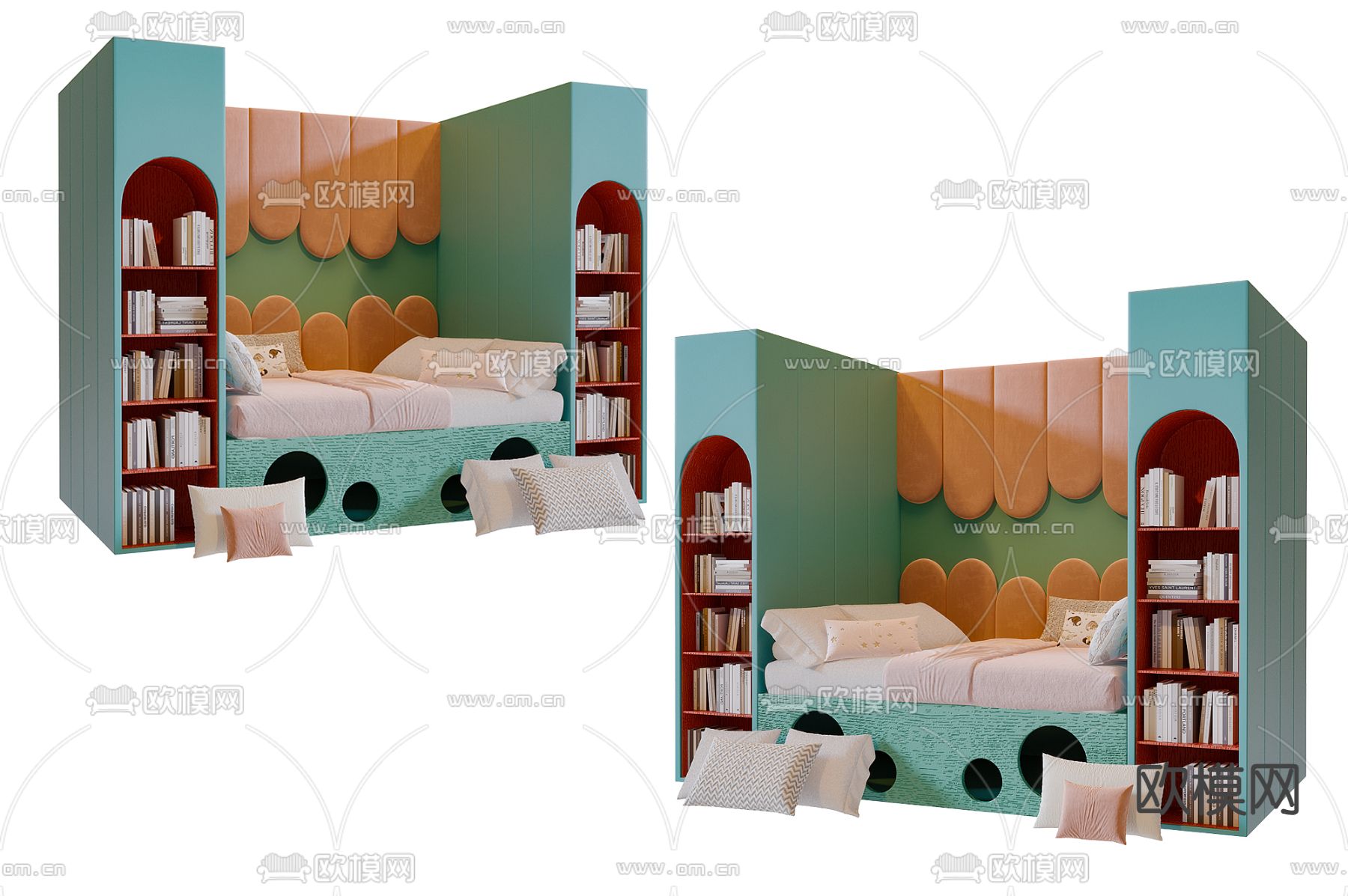 北欧儿童床3d模型下载