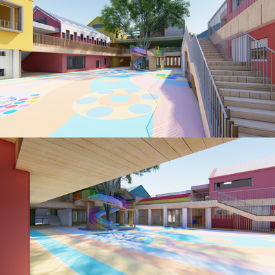  幼儿园 早教中心su模型 