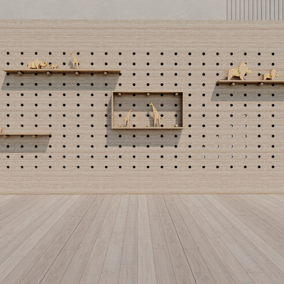 现代置物架 洞洞板置物架su模型