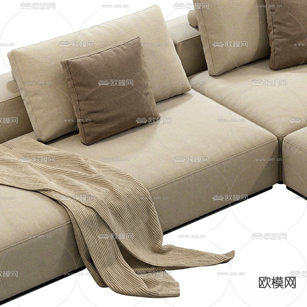 Poliform 多人沙发 转角沙发3d模型下载（渲染图3）