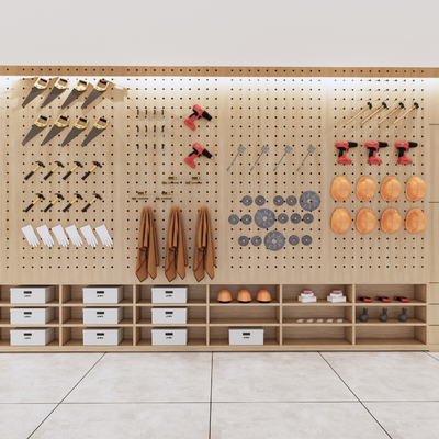 现代工具展示墙 洞洞板su模型