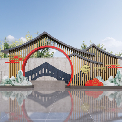 现代商业美陈 打卡点 合影区su模型