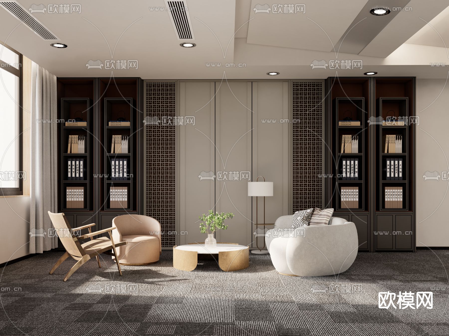 现代休闲组合沙发su模型