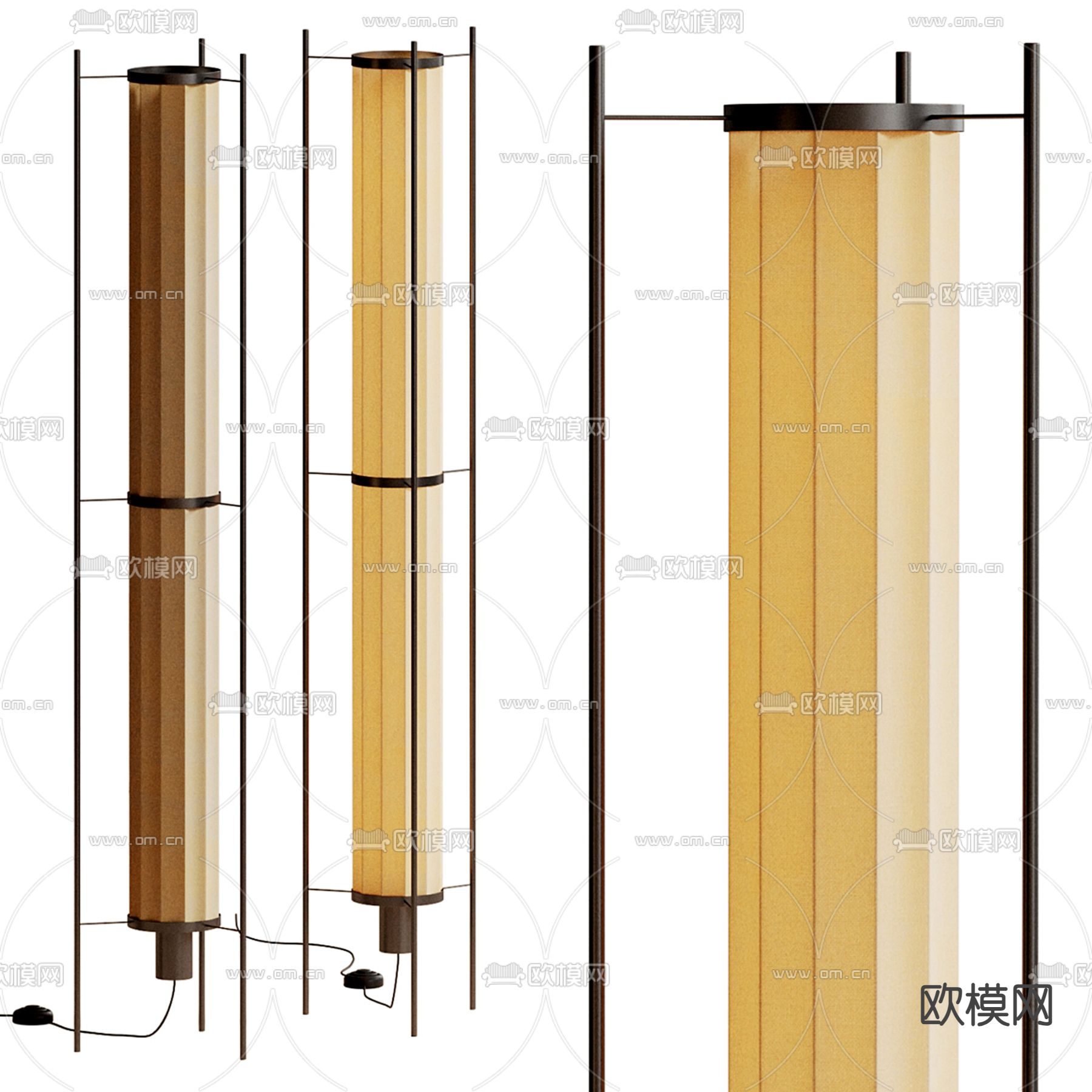 侘寂落地灯3d模型下载