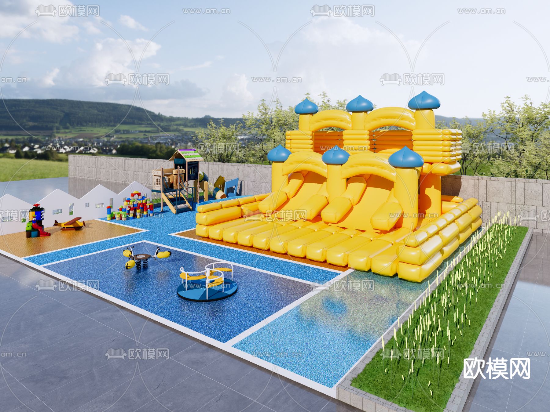 游乐设施 儿童充气城堡su模型