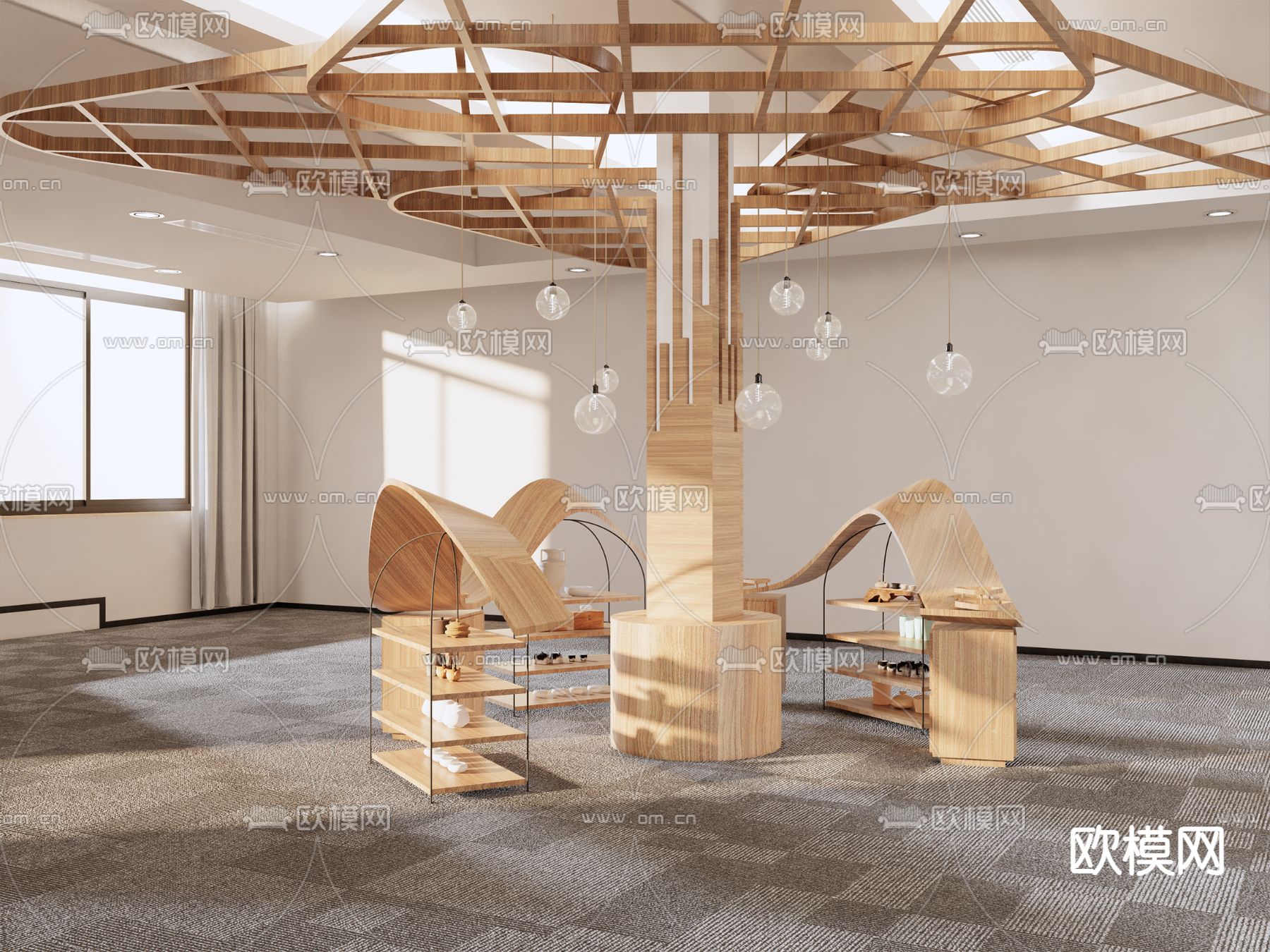 现代文创产品展架 文创展台su模型