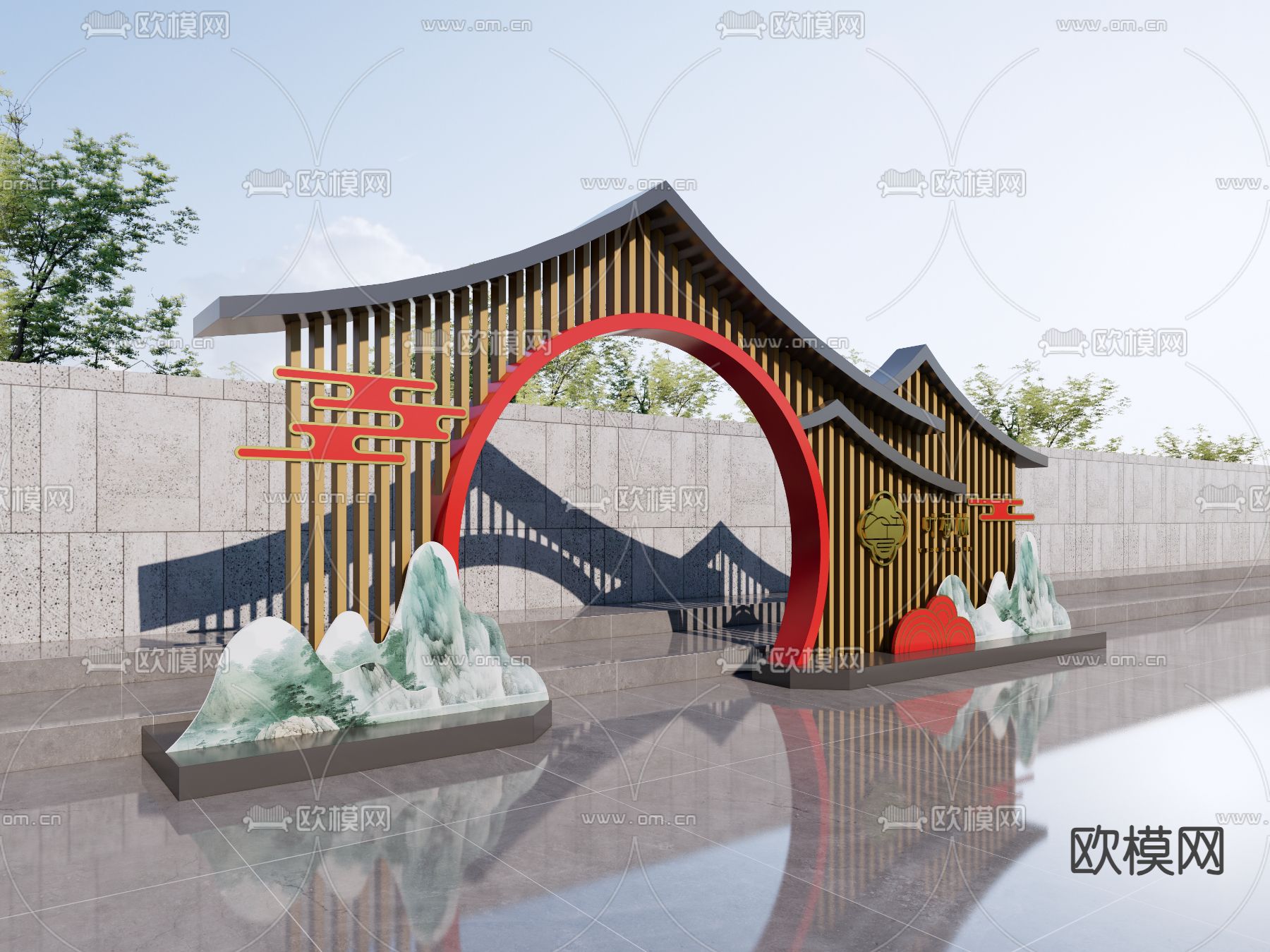 现代商业美陈 打卡点 合影区su模型