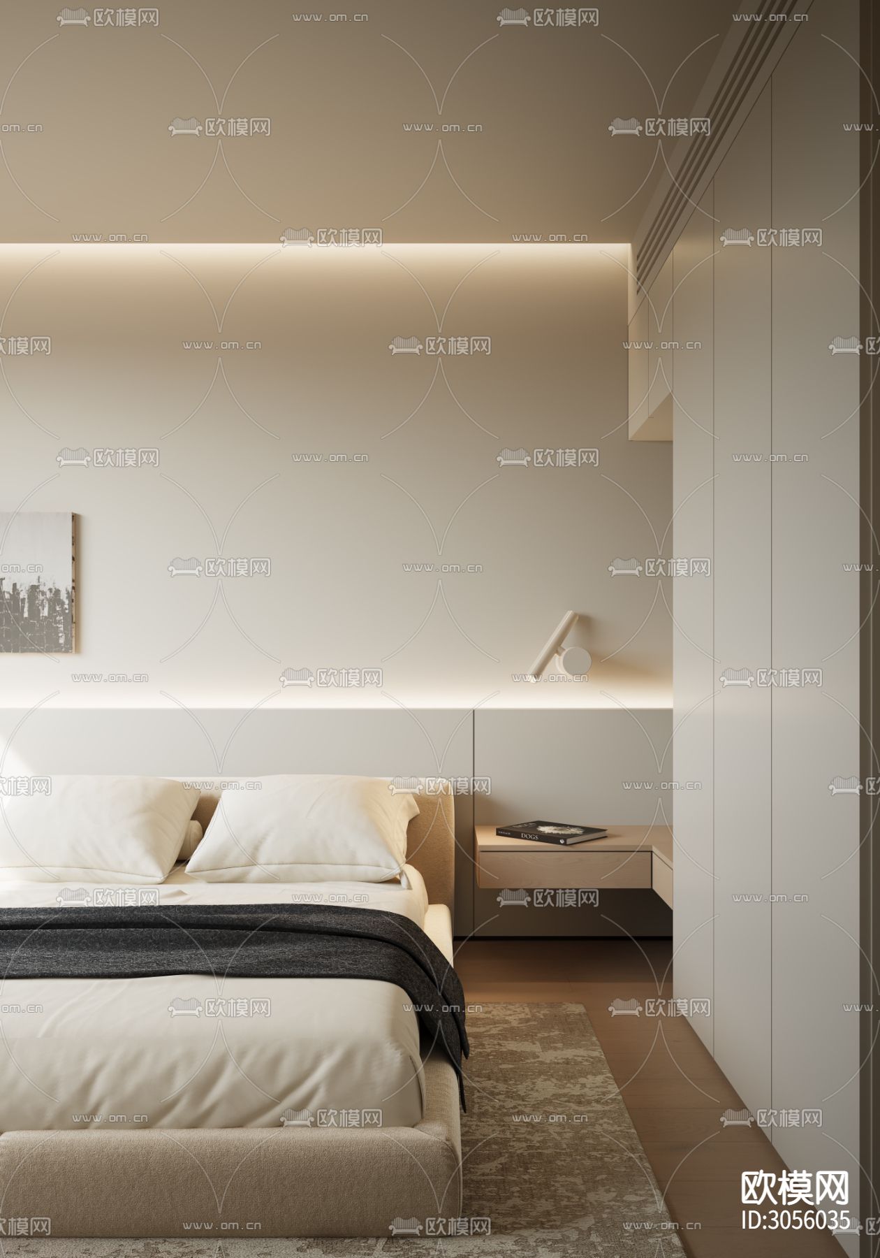 现代卧室 主卧 次卧效果图下载（渲染图6）