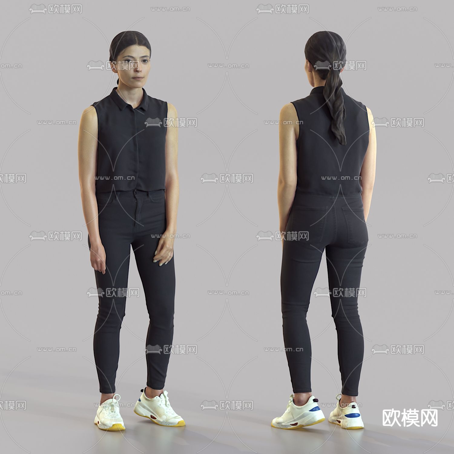 现代职业女性su模型下载（渲染图2）