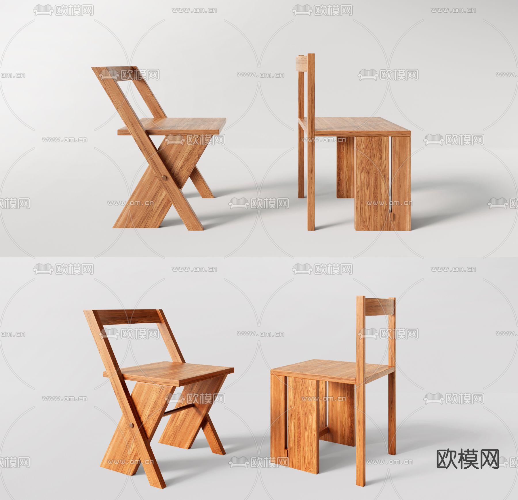 侘寂椅子 餐椅 凳子3d模型下载