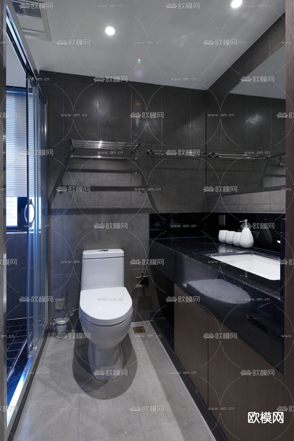暗黑风卫生间 浴室3d模型下载