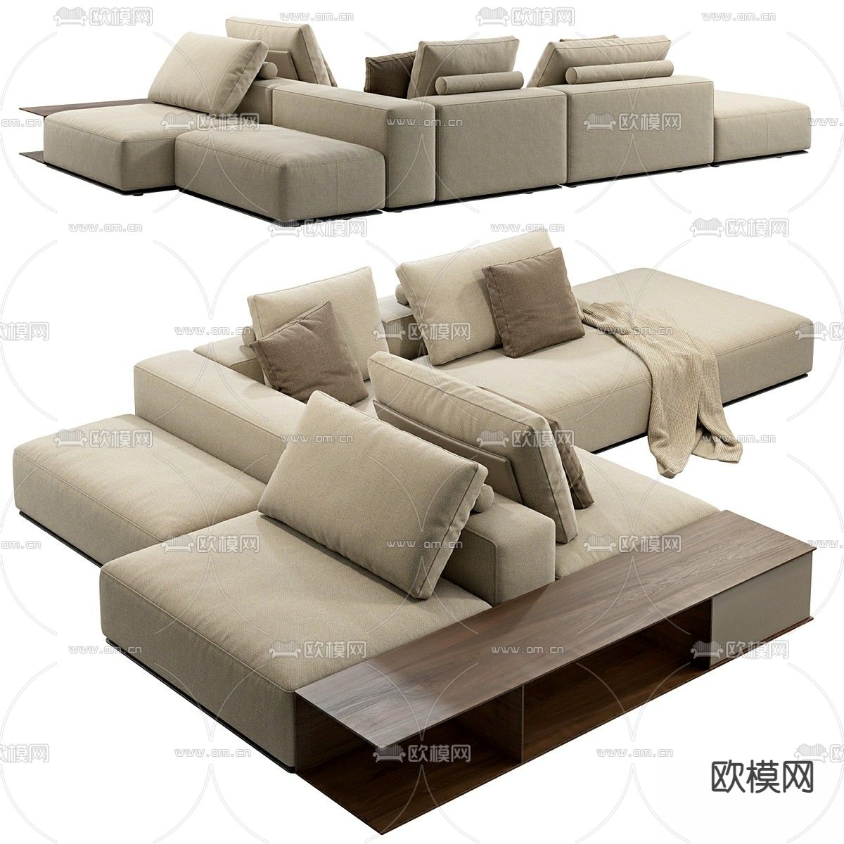 Poliform 多人沙发 转角沙发3d模型下载（渲染图4）