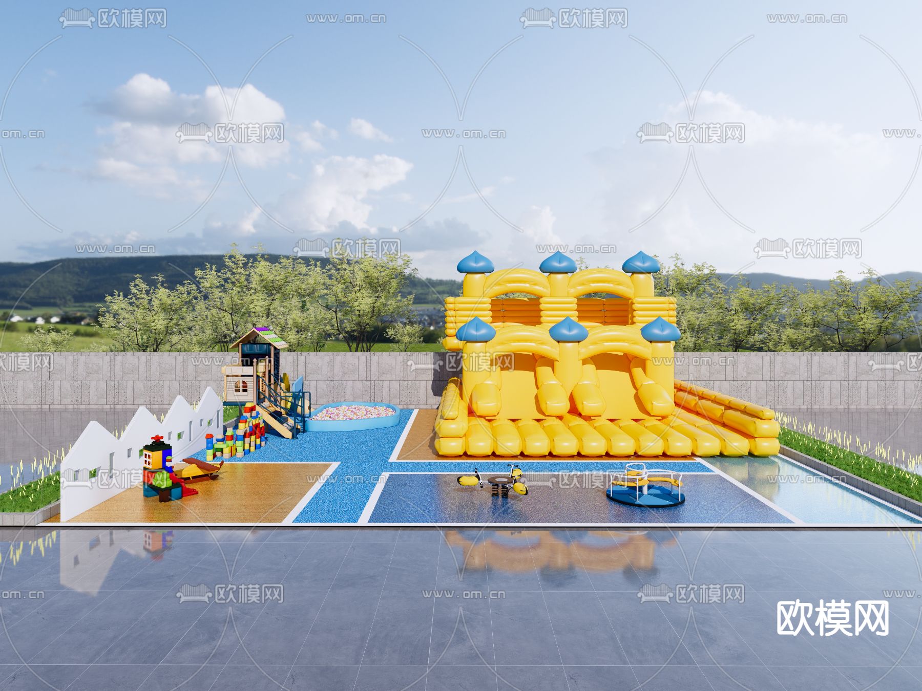 游乐设施 儿童充气城堡su模型