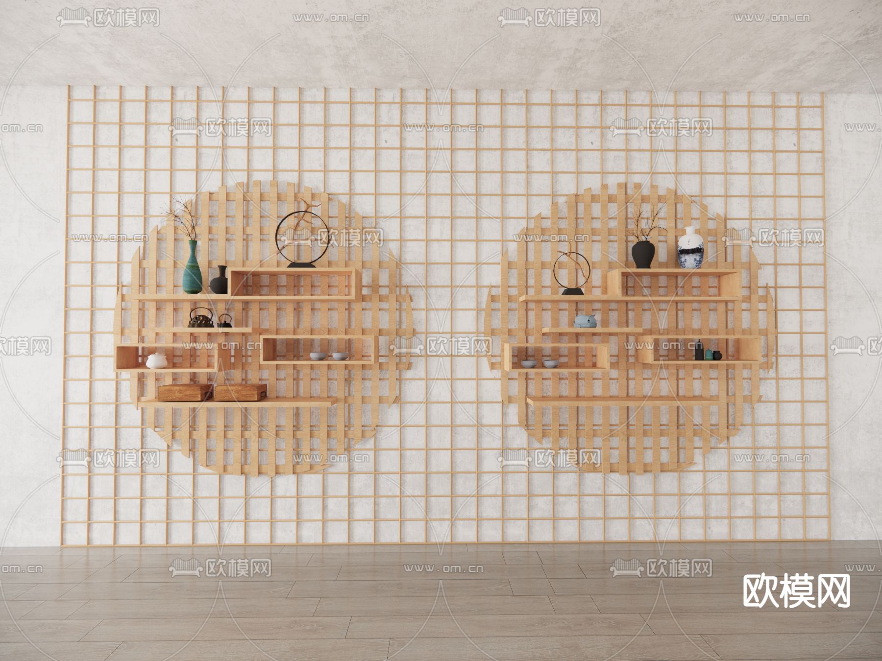 现代置物架 墙面置物架su模型
