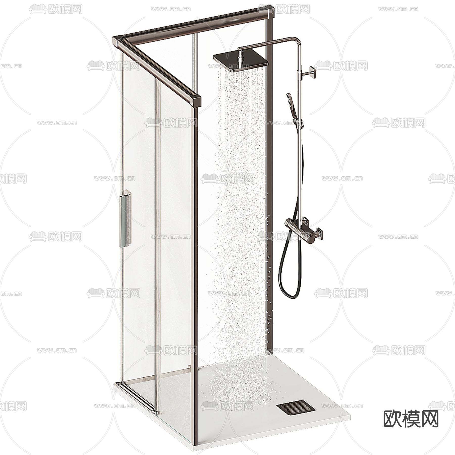 现代淋浴房su模型下载（渲染图2）