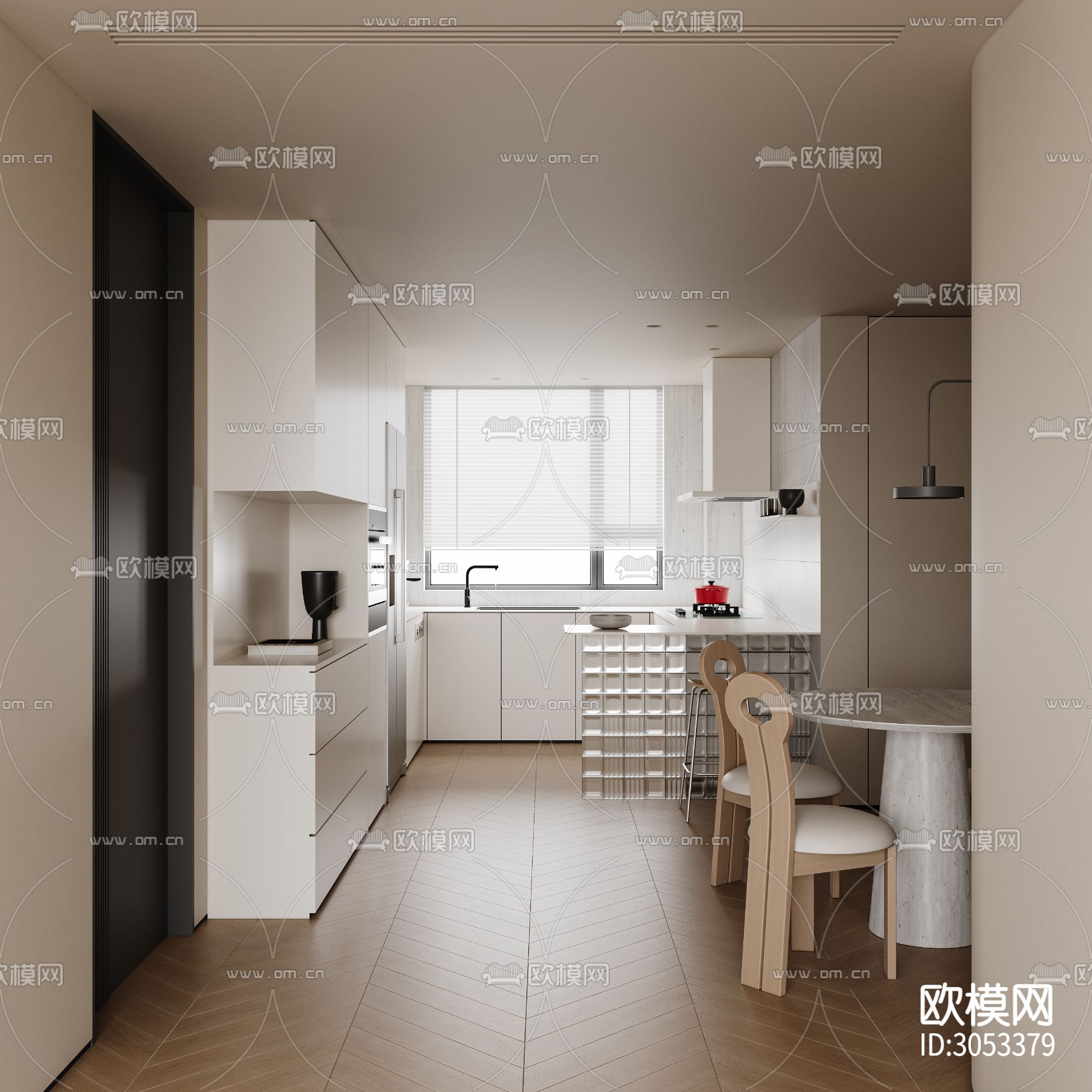 侘寂风客餐厅效果图下载（渲染图7）