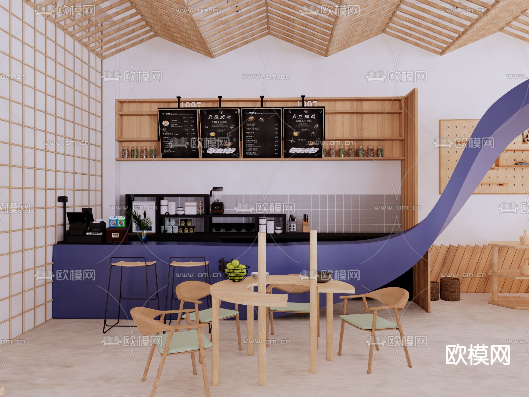 现代咖啡厅su模型