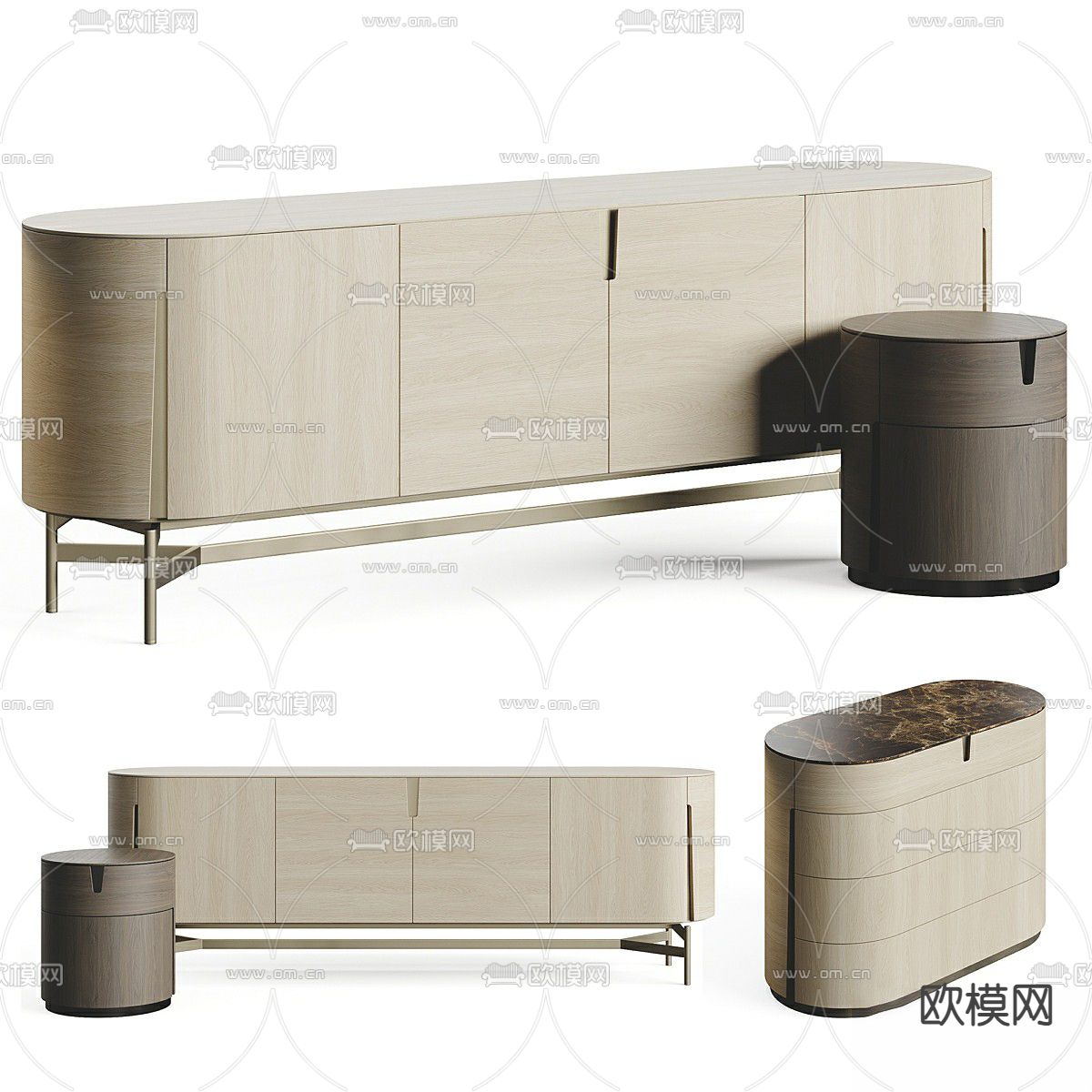 Porada Tylsa 现代电视柜 床头柜3d模型下载（渲染图2）