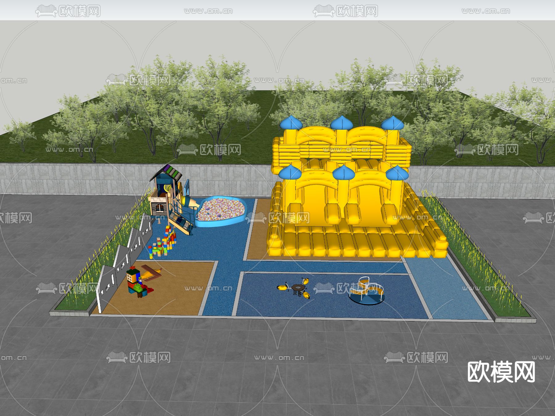 游乐设施 儿童充气城堡su模型