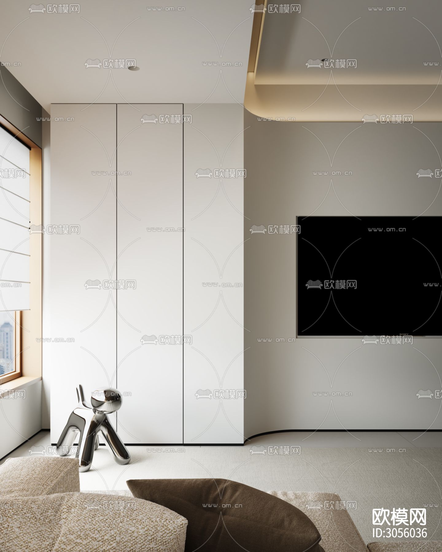 现代客餐厅 厨房效果图下载（渲染图11）