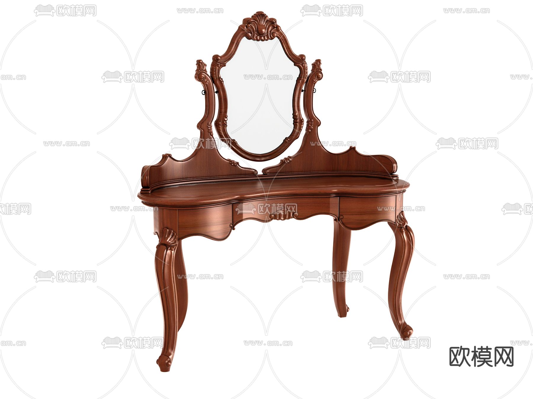 欧式梳妆台3d模型下载