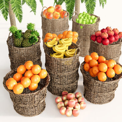  水果蔬菜 橙子 橘子 苹果su模型 