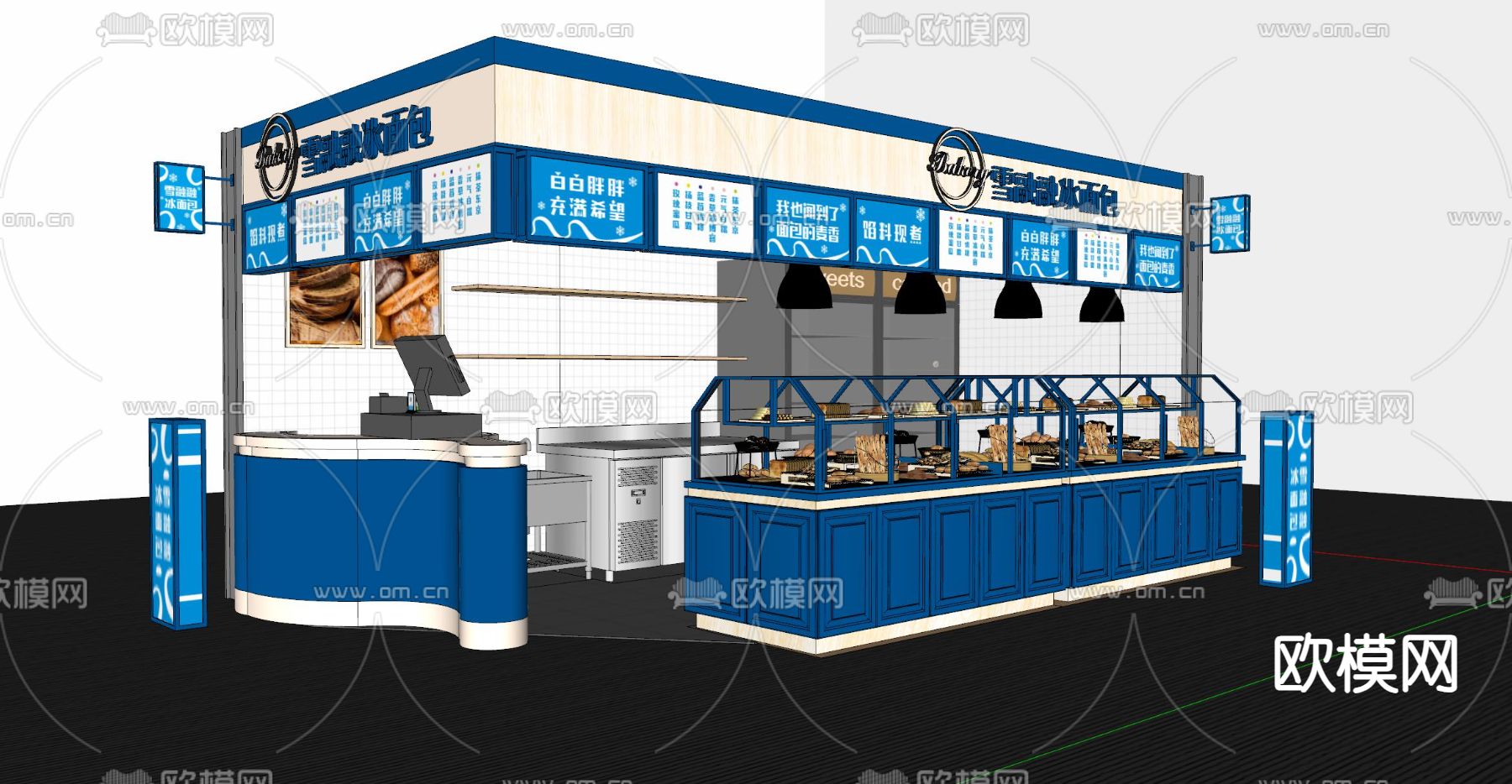 现代面包店su模型下载（渲染图1）