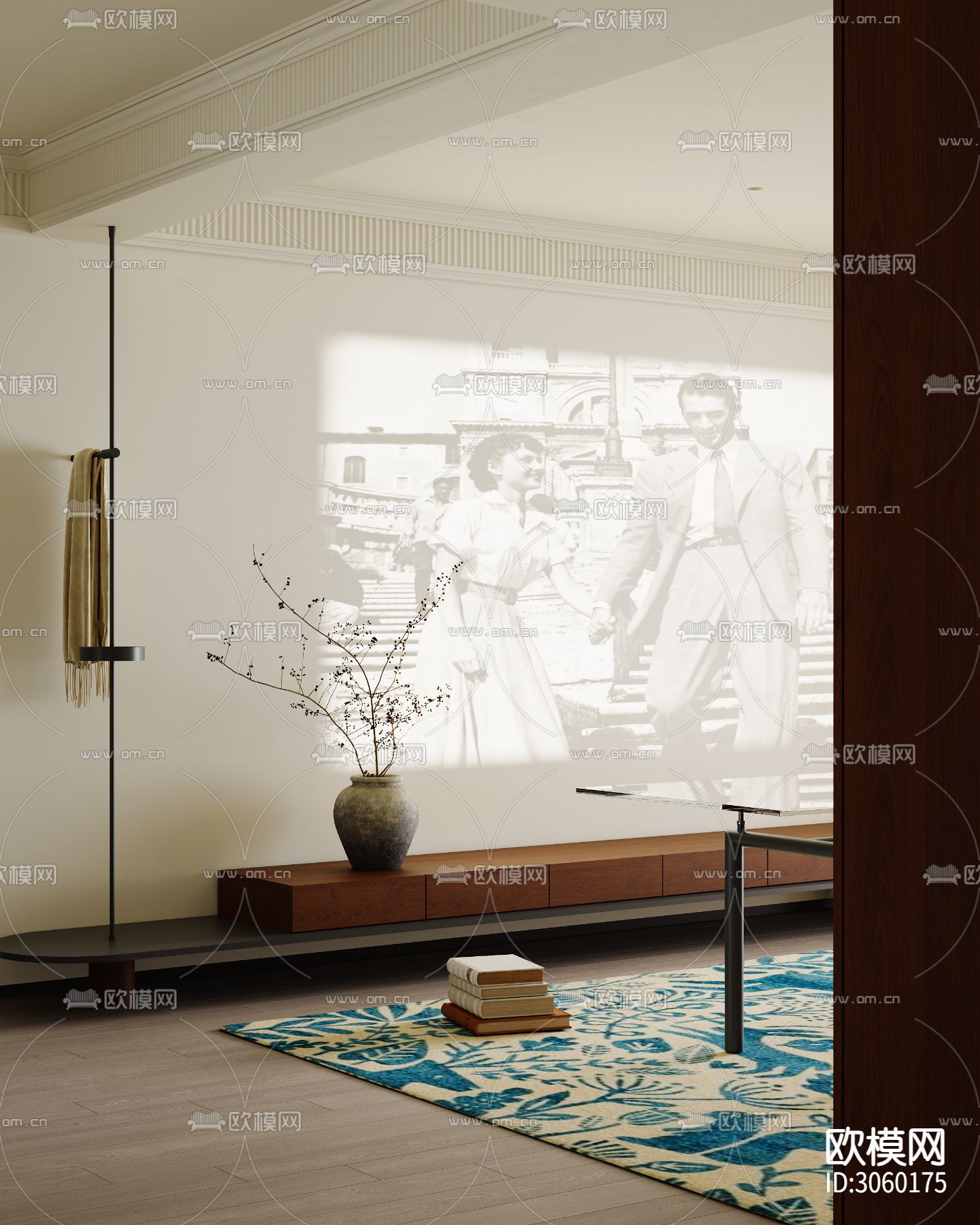 中古风客餐厅效果图下载（渲染图1）