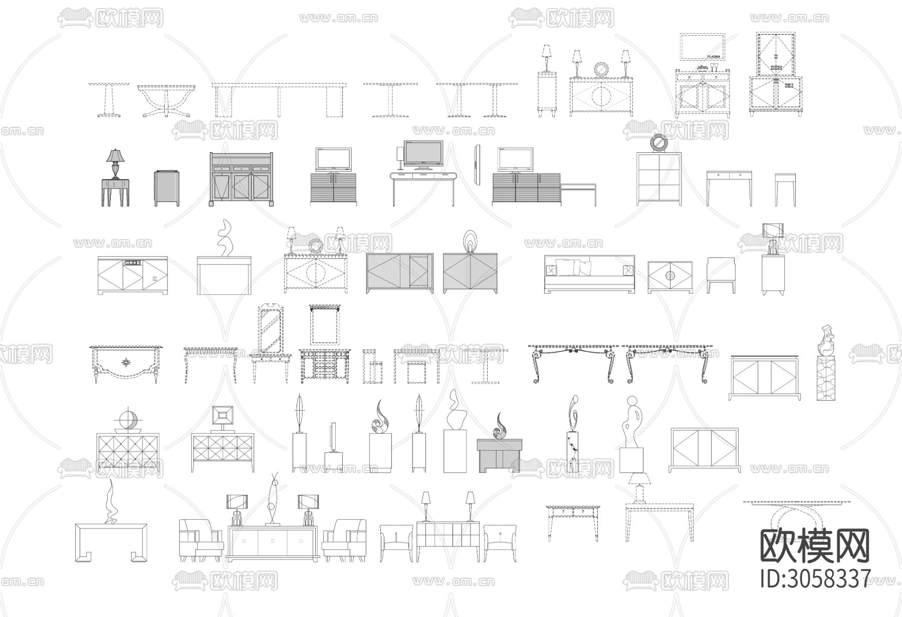 端景台陈列矮柜cad图库下载