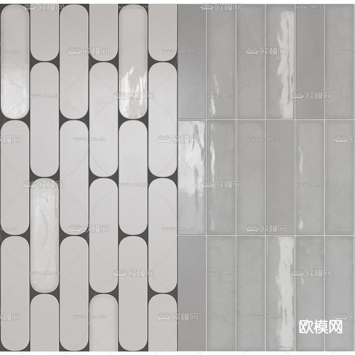 拼花瓷砖 墙砖 彩色墙面3d模型下载（渲染图6）