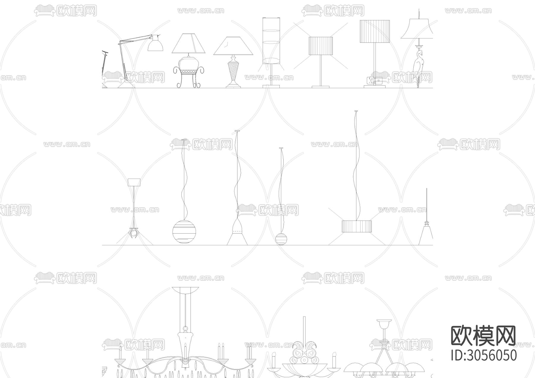 2024精品高端家具 灯具 植物等cad图库下载（渲染图4）