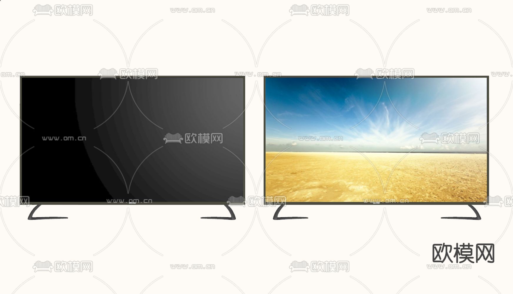 电视机 液晶电视su模型下载（渲染图3）