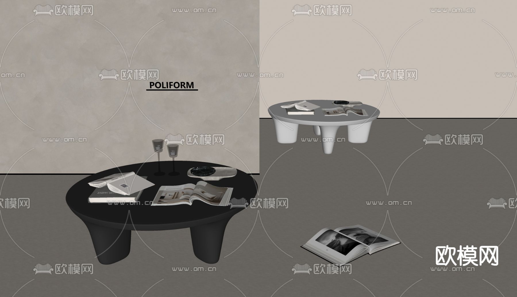poliform 茶几su模型下载（渲染图1）