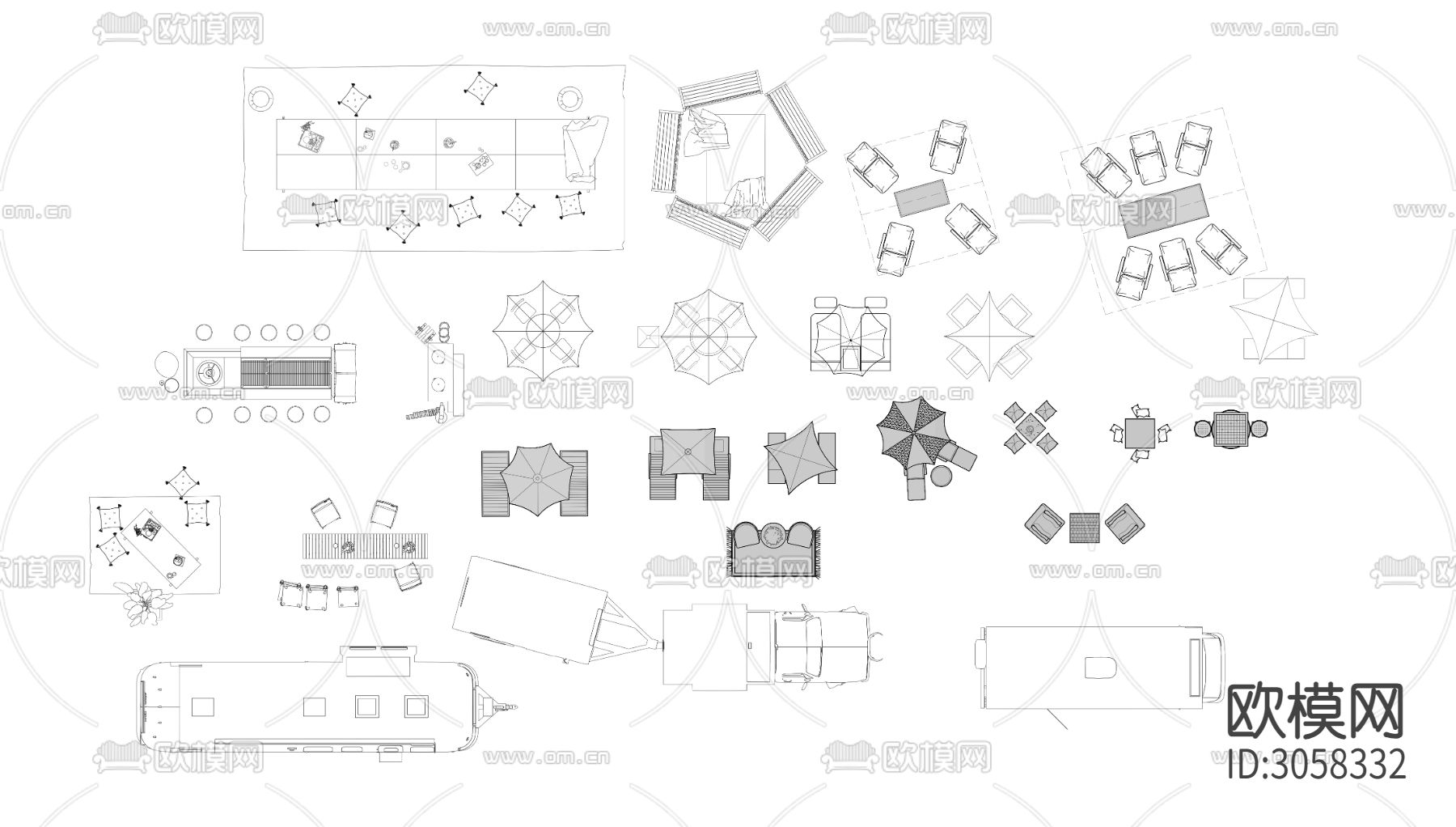 露营房车帐篷桌椅 烧烤休闲户外椅cad图库下载（渲染图2）
