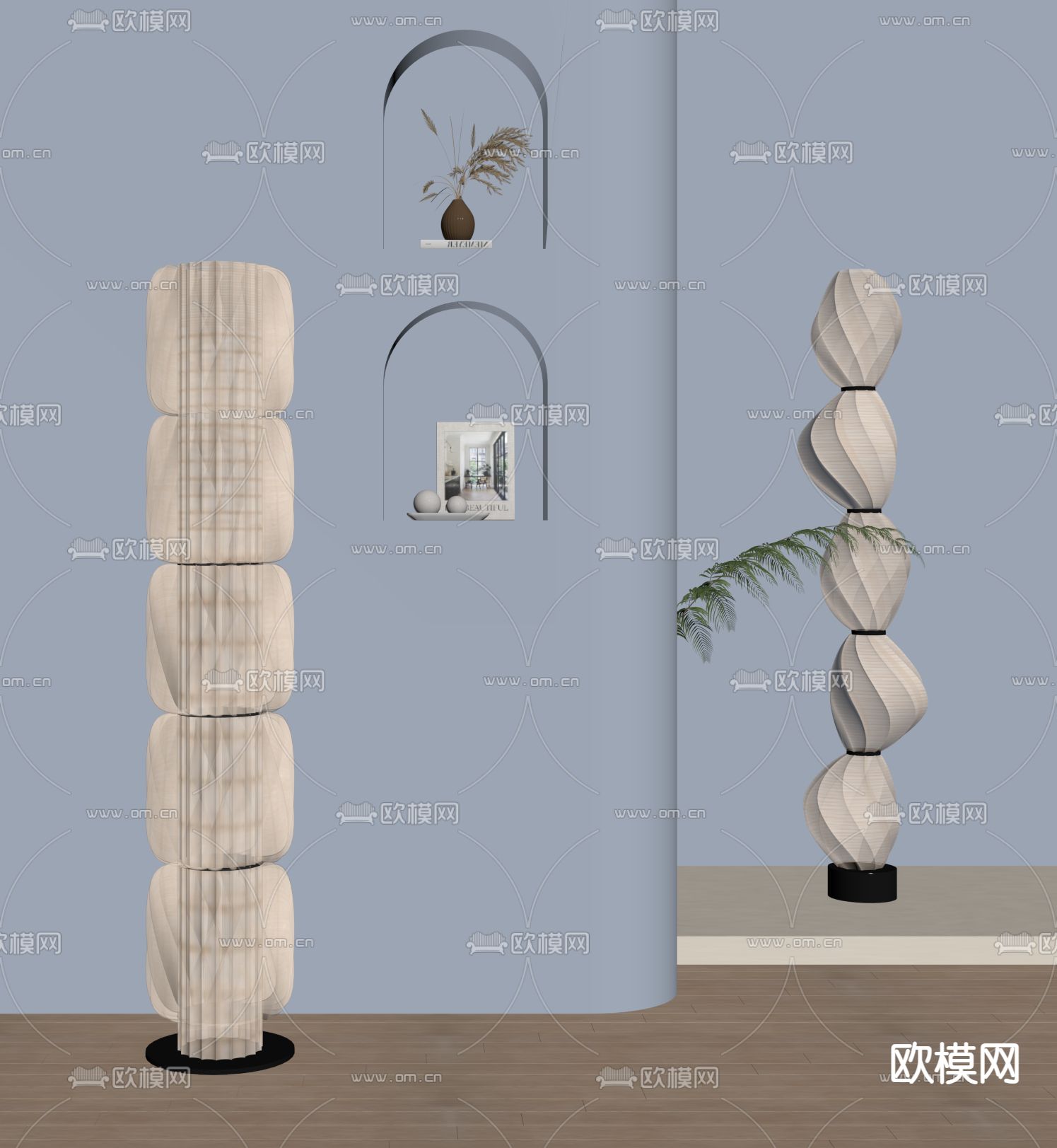 侘寂落地灯su模型下载_ID15084255_sketchup模型下载-欧模网
