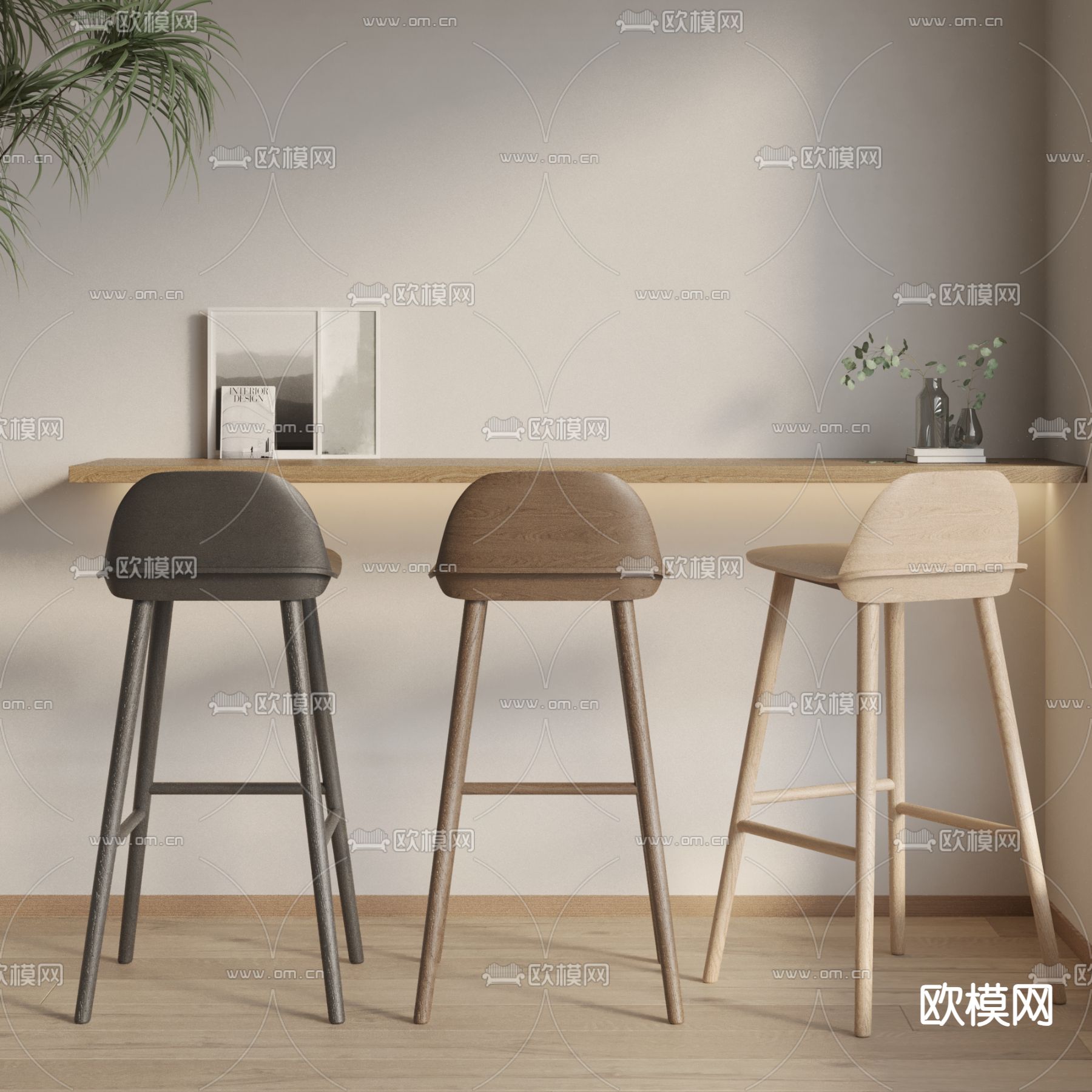 现代吧椅 吧凳 高脚凳3d模型下载