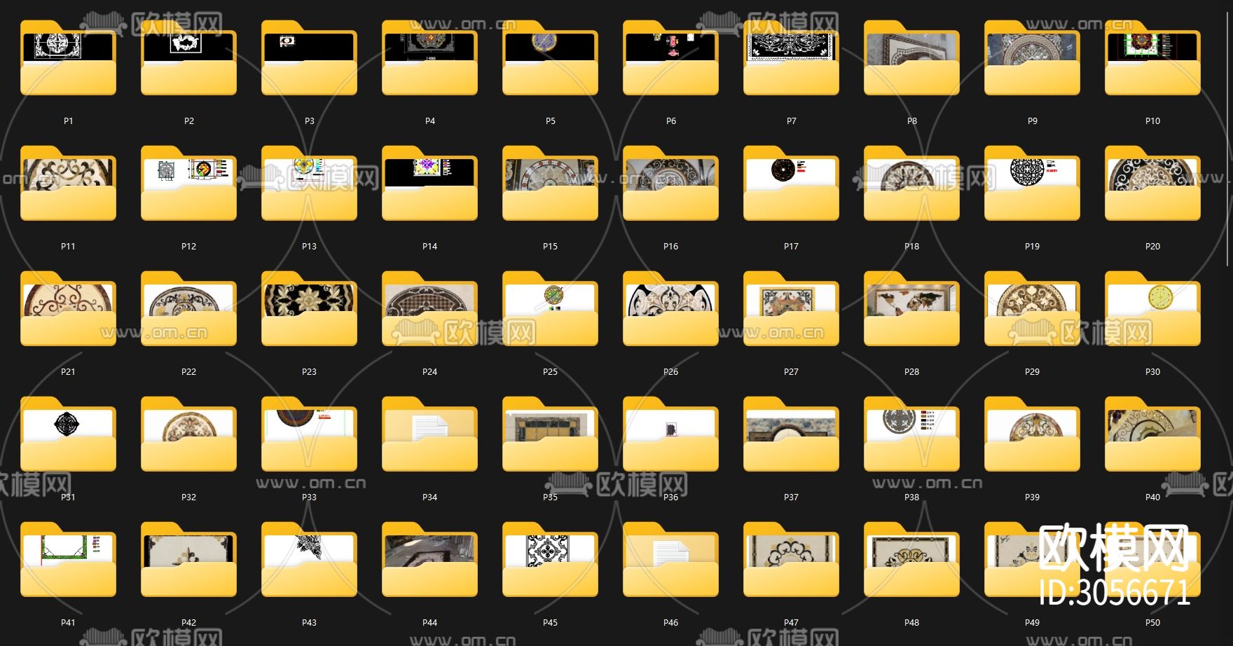 60款石材水刀拼花图案cad图库下载（渲染图8）