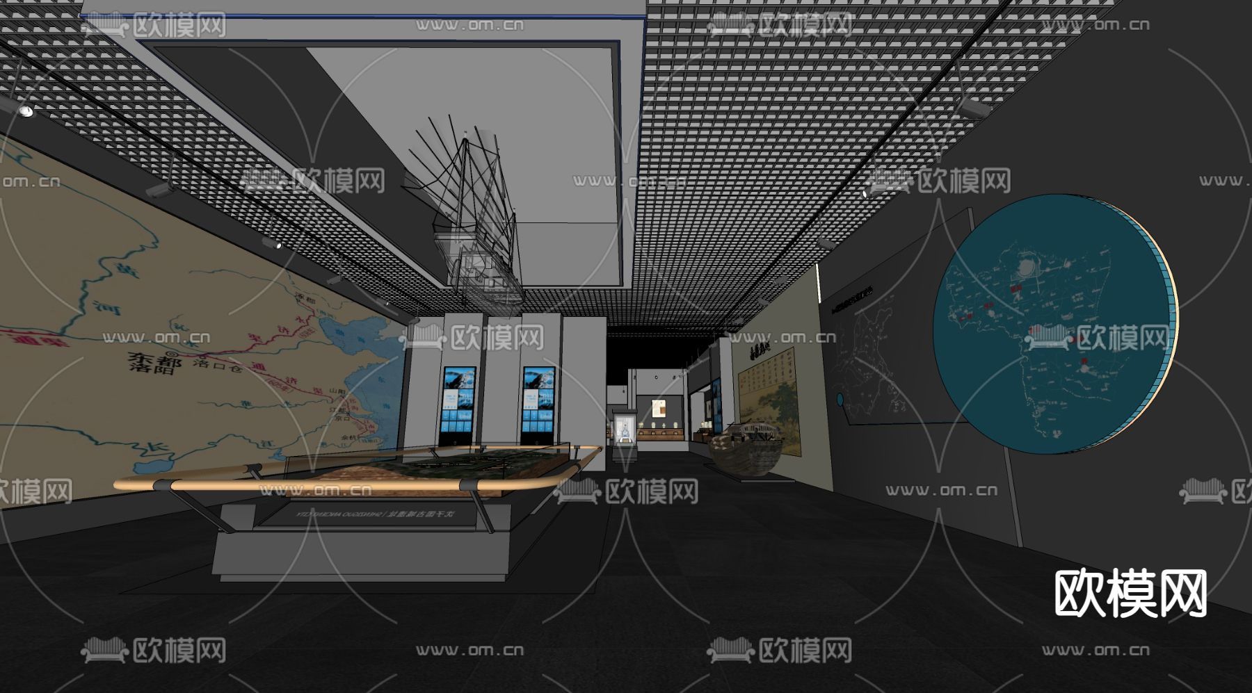 现代博物馆内部su模型下载（渲染图1）