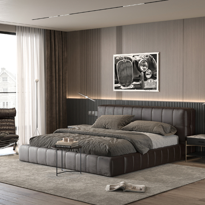  Minotti 双人床su模型 