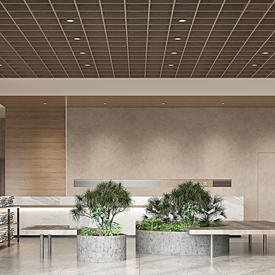  现代图书馆 书咖su模型 