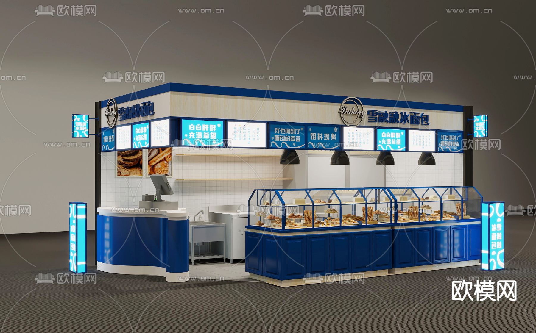 现代面包店su模型下载（渲染图2）
