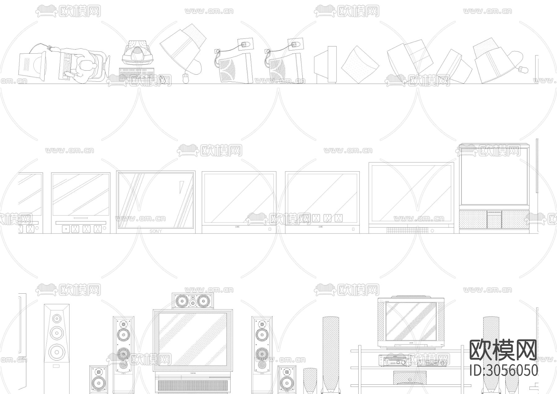 2024精品高端家具 灯具 植物等cad图库下载（渲染图2）