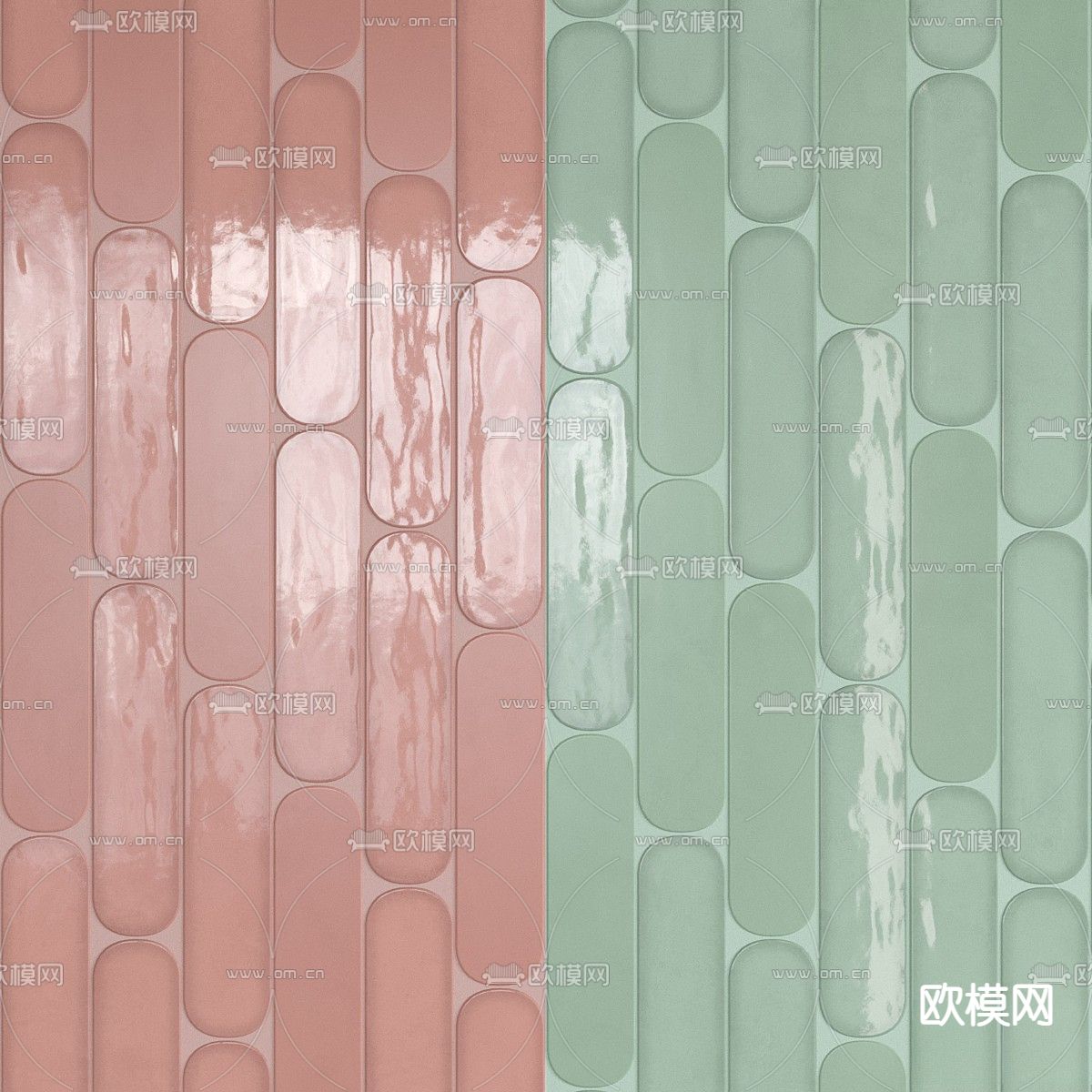 拼花瓷砖 墙砖 彩色墙面3d模型下载（渲染图5）