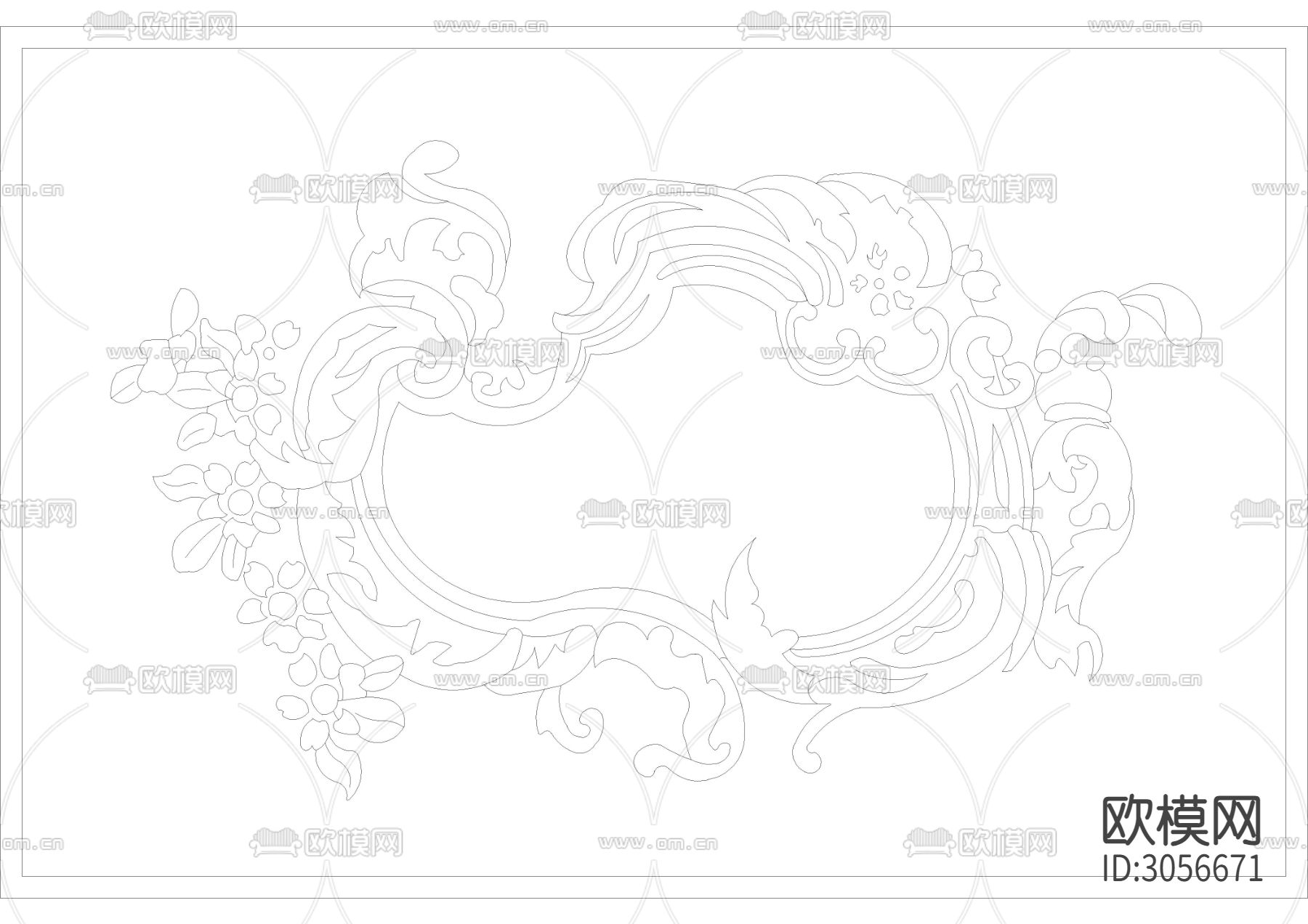 60款石材水刀拼花图案cad图库下载（渲染图2）