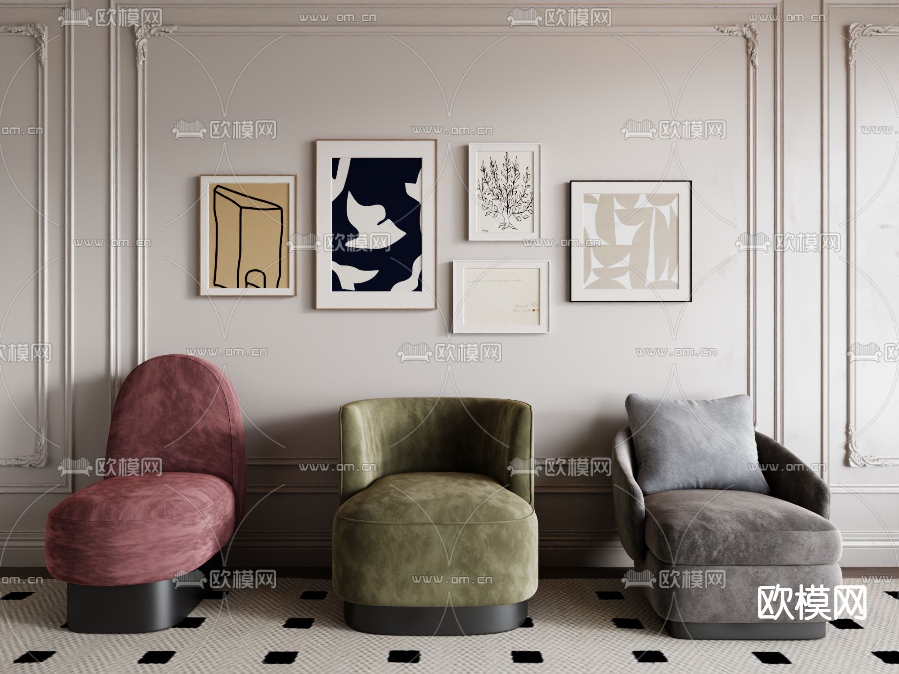 单人沙发 休闲沙发3d模型下载