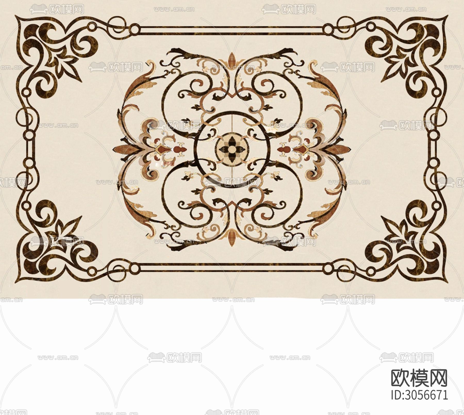 60款石材水刀拼花图案cad图库下载（渲染图3）