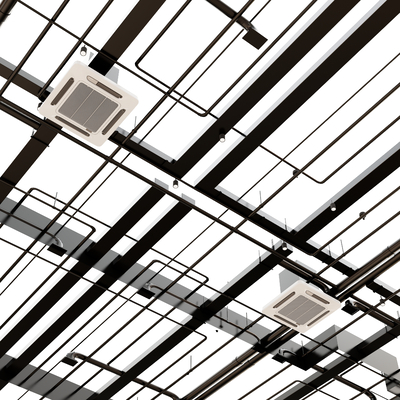  空调 中央空调 机电风机 盘管su模型 