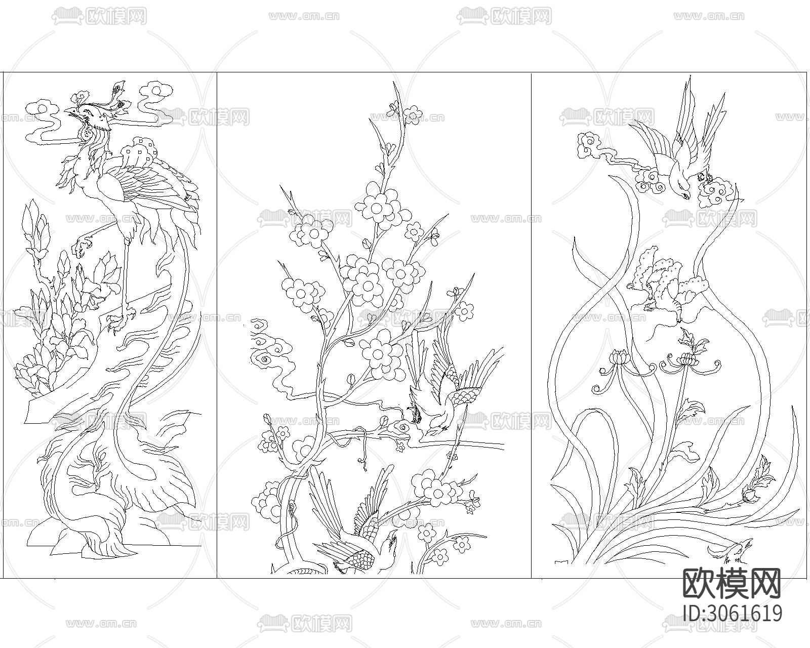 中式元素雕花 雕刻cad图库下载（渲染图6）