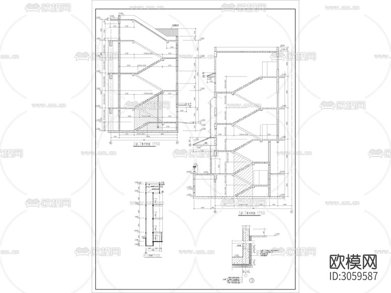 綜合大樓建筑cad施工圖下載(渲染圖3)
