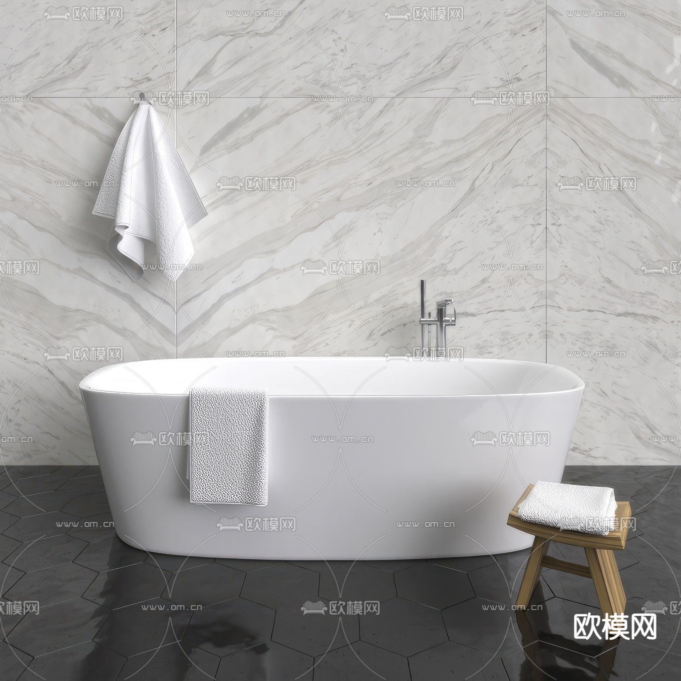 现代浴缸su模型下载（渲染图3）